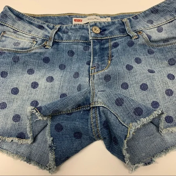 Levi’s Shorty Short Polka‎ Dot Denim Jean Shorts - Picture 6 of 8